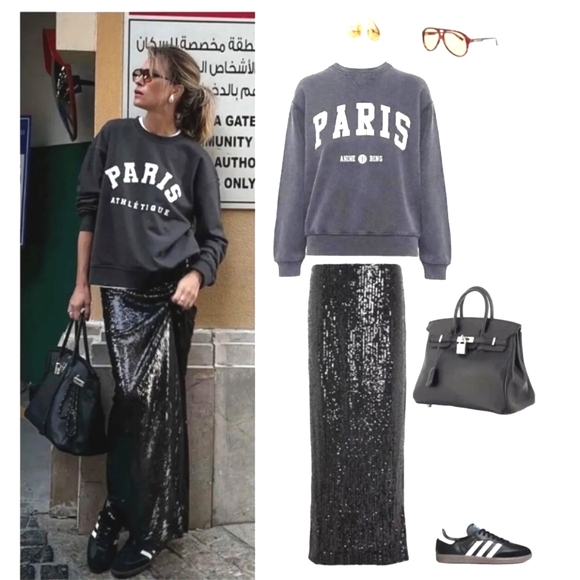 Zara Dresses & Skirts - ZARA SEQUIN MIDI SKIRT size XS Black